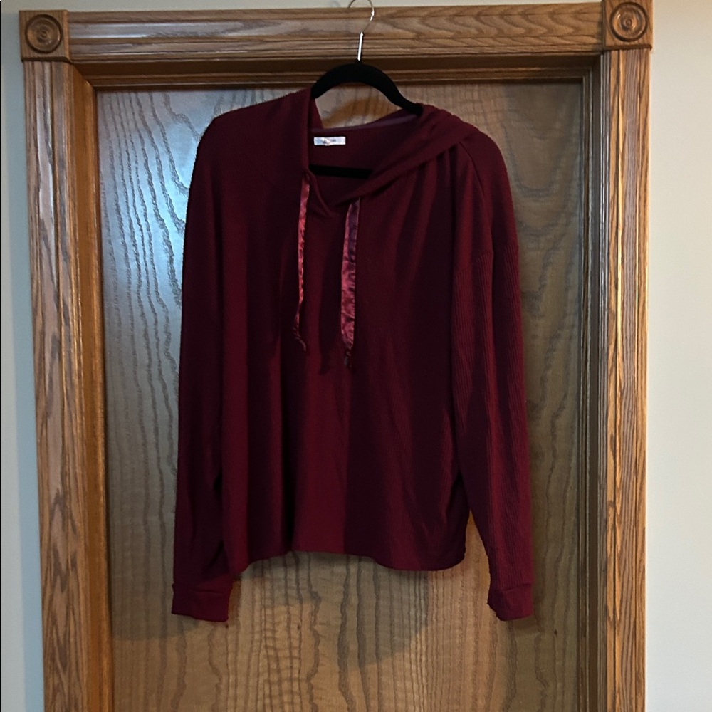 Maurices Deep burgundy sweater type hoodie top